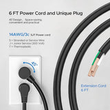 CRST 8 Outlet Metal Long Power Strip, 2100J Heavy Duty Surge Protector Power Strip, 6 FT Cord Mountable Wide Spaced Workshop Garage Power Strip, 15amp/1875W(Black+Yellow) CRST