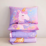 ZUEXVOFY Twin Comforter Set for Girls 5 Piece Purple Unicorn Bedding Set for Girls Super Soft Microfiber Bed Set Bed in a Bag with Comforter Sheets Pillowcase & Sham ZUEXVOFY