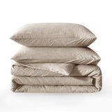 BFS HOME Linen Duvet Cover Twin Size - Soft Breathable Cotton Linen Blend, 3-Pieces Bedding Set with 2 Pillowcases, Stonewashed Texture, Khaki, All-Season Comfort BFS HOME