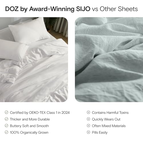 DOZ Duvet Cover Set, 100% Viscose derived from Bamboo, Organically Grown, Buttery Soft, Cooling Duvet Covers, High GSM, 1 Duvet Cover and 2 Pillowcases, 90"x90" (Forest, Full/Queen) DOZ by SIJO
