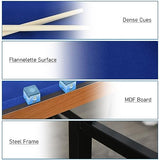 Soozier 55" Portable Folding Billiards Table Game Pool Table for Whole Family Number Use with Cues, Ball, Rack, Chalk, Blue Soozier