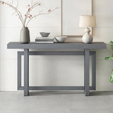 LUMISOL Industrial Console Table with Storage for Entryway, Accent Hallway Table with Industrial-Inspired Concrete Wood Top, Narrow Long Sofa Table, Dark Gray LUMISOL