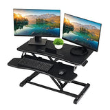 TechOrbits OF-S06-2 Desk Converter-37-inch Height Adjustable, MDF Wood, Sit-to-Stand Rise-X Pro Black, 37" TechOrbits