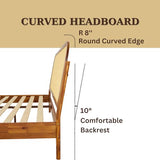 Bme Aurelia King Solid Wood Bed Frame with Rattan Headboard – Bohemian & Mid Century Modern Luxury Bme