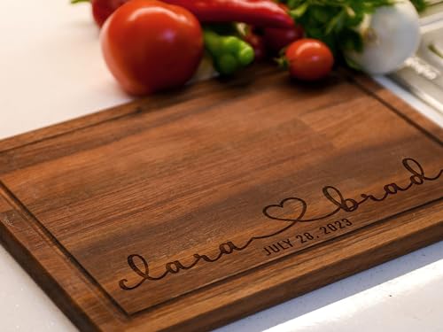 Personalized Engraved Cutting Board for Couples, Custom Couples Gift Ideas for Christmas Wedding Anniversary Engagement Housewarming, Anniversary Gifts for Men Women Parents, Wedding Gifts for Couples Generic