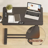 FLEXISPOT Mobile Standing Desk with Wheels Pneumatic Laptop Desk Rolling Computer Cart Movable Height Adjustable Small Sit Stand Workstation Home Use (31.5" W x 17.7" D, Black) FLEXISPOT