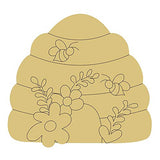 Beehive Design by Lines Cutout Unfinished Wood Bee Hive Honeycomb Honey Nest MDF Shape Canvas Style 2 Art 1 (6") Diverse Woodworking