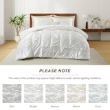 Lanest Housing Full/Queen Size Satin Comforter Set Ivory White, 3 Pieces Soft and Lightweight Silk Bedding, All Season Fluffy Down Alternative Comforter Bed Set Lanest Housing