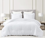 Chezmoi Collection Nora White Comforter Set Twin Size 2-Piece Lightweight Soft Stone-Washed Ruffled Shabby Chic Bedding for All Season Chezmoi Collection