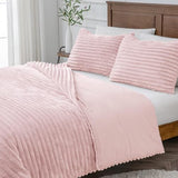 BEDELITE Fleece Full Comforter Set -Super Soft & Warm Fluffy Pink Bedding, Luxury Fuzzy Heavy Bed Set for Winter with 2 Pillow Cases BEDELITE