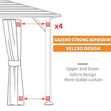 GARTOO 10' x 12' Patio Hardtop Gazebo - Outdoor Metal Hard Top with Breathable Mesh, Galvanized Steel Top Gazebo for Garden, Lawn, Outdoor Party (Black) GARTOO