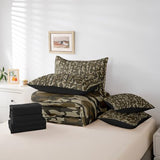Feelyou Camouflage 7 Piece Bedding Set, Twin Size Kids Camo Bed in a Bag, Military Style Bed Set Includes Comforter, Sheet Set, Pillowcases & Pillow Covers Breathable Soft Army Green Room Decor Feelyou