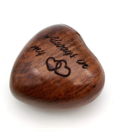 Wooden Heart Urn Keepsake Cremation Urn for Human pet Ashes Handcrafted Urn Heart Shaped - Perfect for Adults & Infants with Brass Stand 6inch with - WoodArtSupply