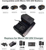 ANOITD WA3875 Replace Worx 20v lithium Battery Charger Compatible with Worx 20v Batteries Wa3757 Wa3578 WA3525 Wa3522 WA3544 … ANOITD