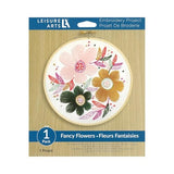 LEISURE ARTS Embroidery Kit 6" Fancy Flowers - Embroidery Kit for Beginners and Adults, Cross Stitch Kits with Patterns, DIY Starter Set for Seasonal Craft Projects