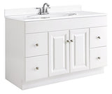 Design House Wyndham 48 Inch Bathroom Vanity, Ready to Assemble, Solid Wood, White, 597278 Design House