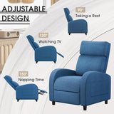 Homall Recliner Chair, Recliner Sofa for Adults, Recliners Home Theater Seating with Lumbar Support, Reclining Sofa Chair for Living Room (Fabric, Dark Blue)