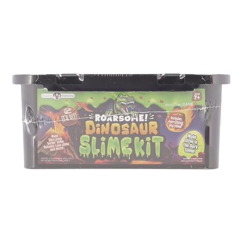 Original Stationery Dinosaur Slime Kit - Glow-in-The-Dark DIY Set for Creating Lava, Blood & Poop Effects, Unique Dino Scene, Birthday Gift Slime Kit for Boys Ages 8-12 Original Stationery