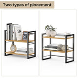 ART-GIFTREE 2-Tier Wood Desk Shelf Organizer for Office and Home Storage - Black ART-GIFTREE