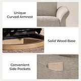 CHITA Power Recliner Chair, Electric Triple-Motor Swivel Glider Nursery Rocking Chair with Adjustable Power Headrest and Lumbar Support, GREENGARD Gold Certified, Solid Wood Base, Khaki Grey