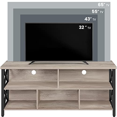 Yaheetech 4 Pieces Living Room Table Sets - Includes TV Stand with Storage for 65 in TV, Lift-top Coffee Table with Baskets, 2 Set End Side Table for Home, Gray Yaheetech