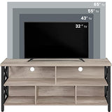 Yaheetech 4 Pieces Living Room Table Sets - Includes TV Stand with Storage for 65 in TV, Lift-top Coffee Table with Baskets, 2 Set End Side Table for Home, Gray Yaheetech