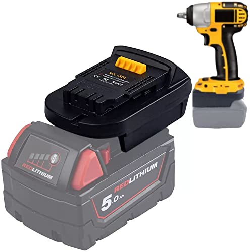 MIL18DL Adapter for Milwaukee to for Dewalt Battery, for Milwaukee M18 18V Lithium Battery Convert to for Dewalt 20V MAX XR Lithium Battery,Power for Dewalt 20V Cordless Tools DEWDYS