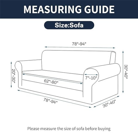 Cupuamon 2026 New Stretch Sofa Slipcovers Couch Cover for 3 Cushion Furniture Protector Sofa Covers with Elastic Bottom Jacquard Fabric Small Checks for Pets, Kids -Sofa, Black Cupuamon