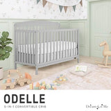 Dream On Me JPMA & Greenguard Gold Certified Odelle 5 in 1 Convertible Crib in Pebble Grey, Built of Sustainable Pinewood, 3 Mattress Height Settings, Non-Toxic Water-Based Paint Finish Dream On Me