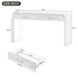 VilroCaz Unique Retro Curved Console Table with 2 Top Drawers, Versatile 59'' Long Accent Entryway Table Sofa Table for Entrance, Dinning Room, Living Room (Natural-C5) VilroCaz
