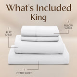 Utopia Bedding King Sheet Set 4 Piece Bed Sheets for King Size Bed, Hotel Luxury, Extra Soft, Cooling Bed Sheets - Wrinkle, and Fade Resistant (White) Utopia Bedding