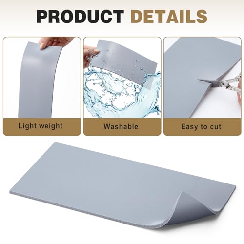 Pushglossy 3 Pcs Silicone Heat Press Cover Pad 1/8" X 4" X 8" Foam Press Mat Accessories Double Sided Use for Hat HTV Transfer Vinyl DIY Small Business (Grey) Pushglossy