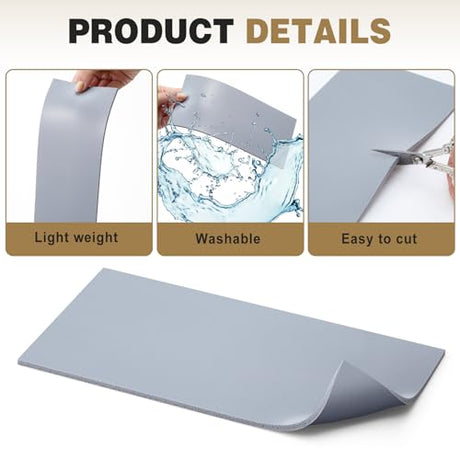 Pushglossy 3 Pcs Silicone Heat Press Cover Pad 1/8" X 4" X 8" Foam Press Mat Accessories Double Sided Use for Hat HTV Transfer Vinyl DIY Small Business (Grey) Pushglossy