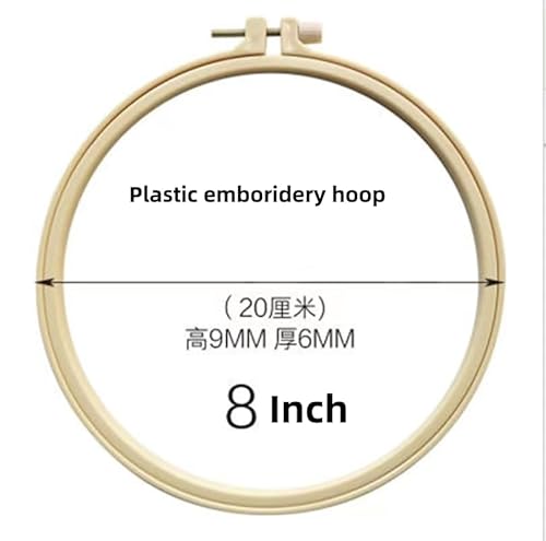 Embroidery Starter Kits with Rose Pattern and Instructions, Plastic Embroidery Hoops,Threader,Color Threads and Needles,Embroidery Kit for Beginners(N1074)