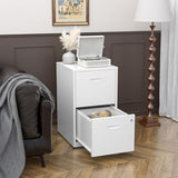2 Drawer File Cabinet with Lock, Two Drawer Vertical Filing Cabinets, 18" Deep Steel Filing Cabinet for Home Office, Light Duty Metal White Filing Cabinet for Letter-Size Files - Assemly Required MetalMax