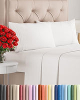 Queen Size 4 Piece Sheet Set - Comfy Breathable & Cooling Bed Sheets Set - Hotel Luxury Bedding for Women, Men, Kids, Teens, Boys & Girls - Deep Pockets, Soft, Wrinkle Free - Oeko-Tex - Antique White CGK Unlimited