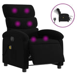 vidaXL Wingback Electric Massage Recliner Chair-Black Fabric-Home Theater Seating-Auto Adjust Foot/Backrest, Vibration Massage, USB Powered vidaXL