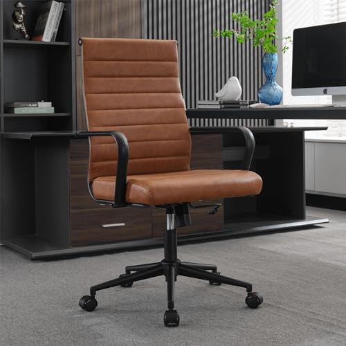 Okeysen Office Desk Chair Conference Room Chairs, Modern Ergonomic Executive Swivel Chair, Adjustable Height PU Leather Home Desk Chairs with Armrests, Comfy Computer Task Chairs with Wheels Okeysen