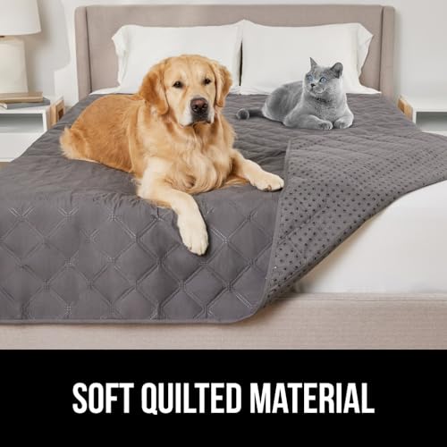 GORILLA GRIP Waterproof Couch Cover for Dogs, Gripped Slip Resistant Backing, Leak Proof Washable Dog Blanket Covers Sofa, Bed, Sectional, Crate, Car, RV Seats, Pet Puppy Essentials, 30x70 Charcoal GORILLA GRIP