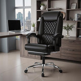 Furmax Office Chair with Footrest Ergonomic High Back Design Executive Computer Desk Chair400lbs, 90-135° Reclining Leather Home Office Desk Chairs Swivel Task Chairs with Wheels(Black) Furmax