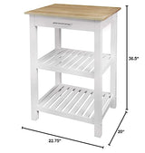 Casual Home Sunrise (Small) with Solid Harvest Hardwood Top Kitchen Island, 22.75"W, Natural&White American Trails