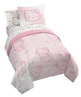 Jay Franco Hello Kitty Full Comforter Set - 7 Piece Bedding Includes Sheet Set & Pillow Covers - Super Soft Pink Bedding Jay Franco