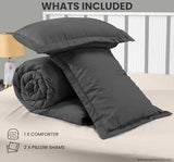 Queen Comforter Set 3 Piece Grey by Utopia Bedding, Comforters Queen Size, Bedding Comforters Sets, Down Alternative Soft Bed Set, 1 Comforter (88 x 88 inches) 2 Pillow Shams (20 x 26 inches) Utopia Bedding
