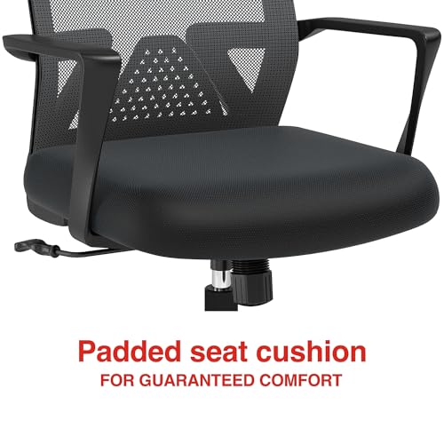 STAPLES Cartwright Ergonomic Office Desk Chair, Adjustable with Breathable Mesh & Lumbar Support, Perfect for Home & Office, Black STAPLES