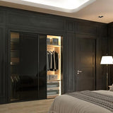 Doors55 Glass Room Divider and Sliding Glass Closet Doors - Smoked Frosted Partition Wall - Clear, Smoked and Frosted Glass Sliding Doors Options (Smoked Glass, 60x80) Doors55