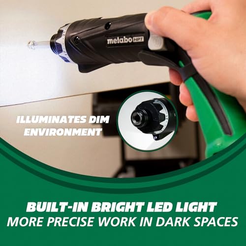 Metabo HPT Cordless Screwdriver Set, 3.6V, Precision Screwdriver Set with Case, 2 Lithium-Ion Batteries, Charger and Bit, 21 Clutch, Electric Screwdriver with LED light, Torque Screwdriver, DB3DL2 Metabo HPT
