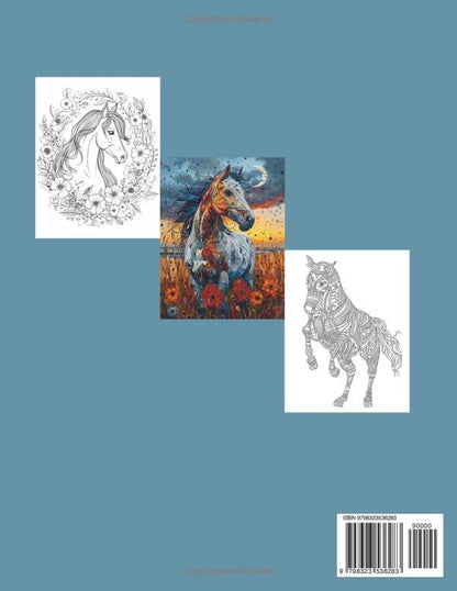 Horses Coloring Book: 101 Amazing Horse Arts