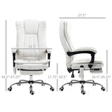 Vinsetto 6 Point Vibration Massage Office Chair, High Back Computer Chair with Heat, Adjustable Height, Reclining Backrest and Retractable Footrest, White Vinsetto