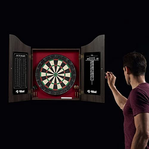 Rally and Roar Dartboard Cabinet, Small, Brown Rally and Roar