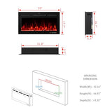 VINEMOUNT 33" Smart Electric Fireplaces Inserts, Remote & Touch Screen & APP Control, Recessed & Wall-Mounted Fireplace Heater VINEMOUNT